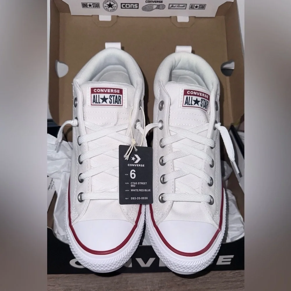 Converse Kids' All Star White Red Blue Sneakers